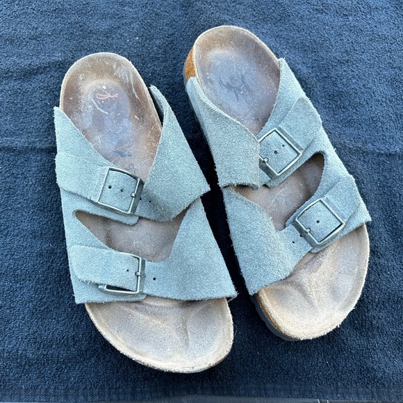 BIRKIS Birkenstock BIRKI’S Size 5 Green Sandals - Picture 1 of 4